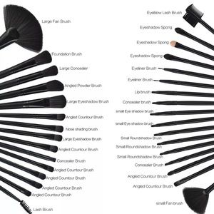 Black makeup brush set of 32 pcs includes case